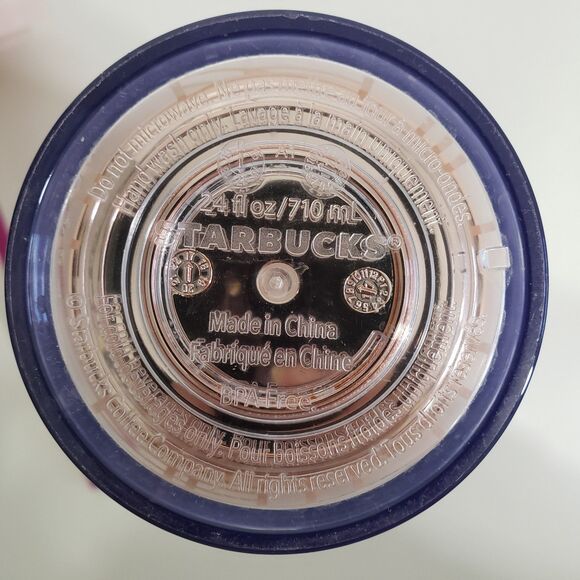 NEW Starbucks Geometric Lt Pink Tumbler; 24 fl oz with Straw - Picture 3 of 4